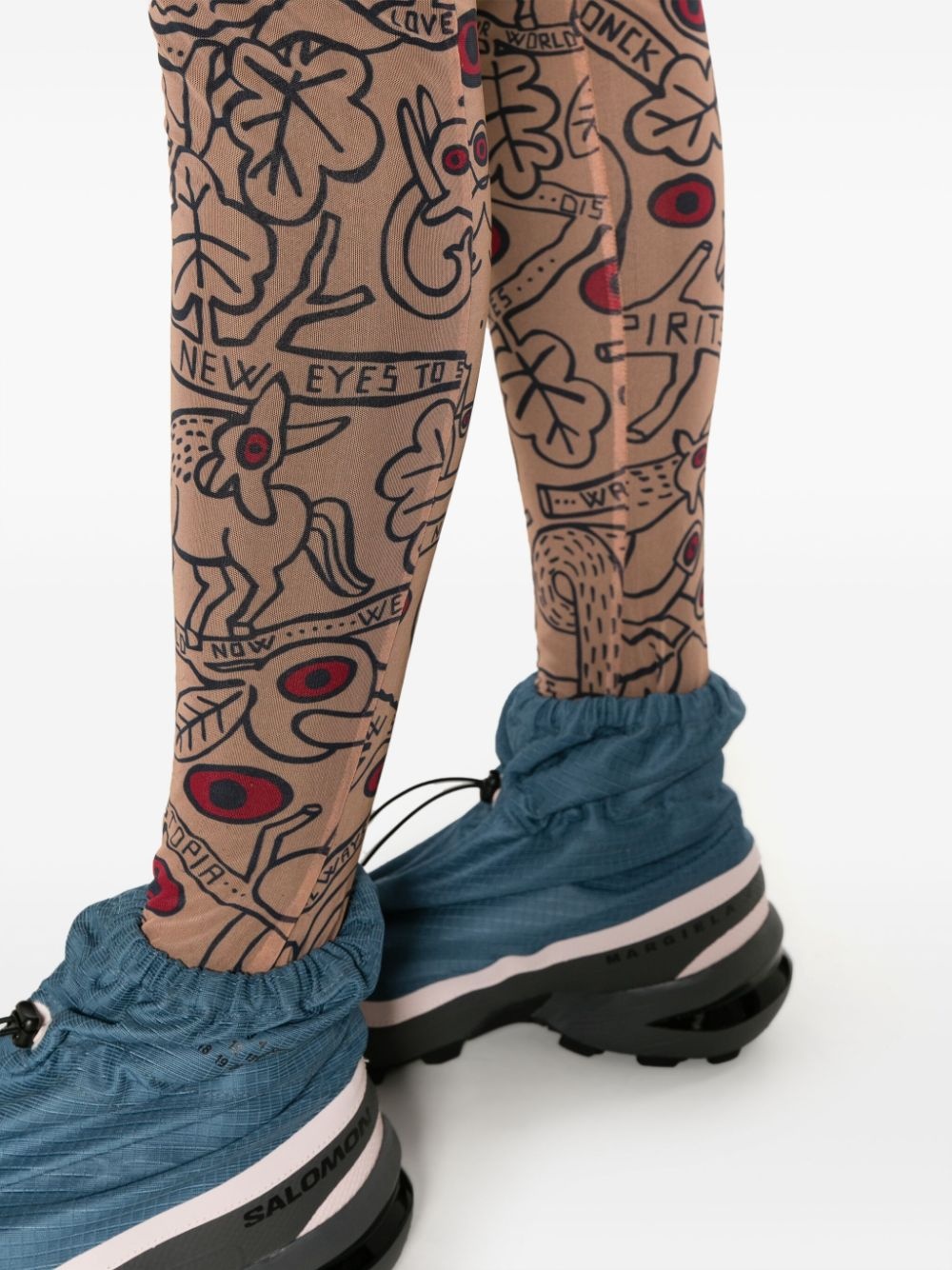 Otranto graphic-print mesh leggings - 5