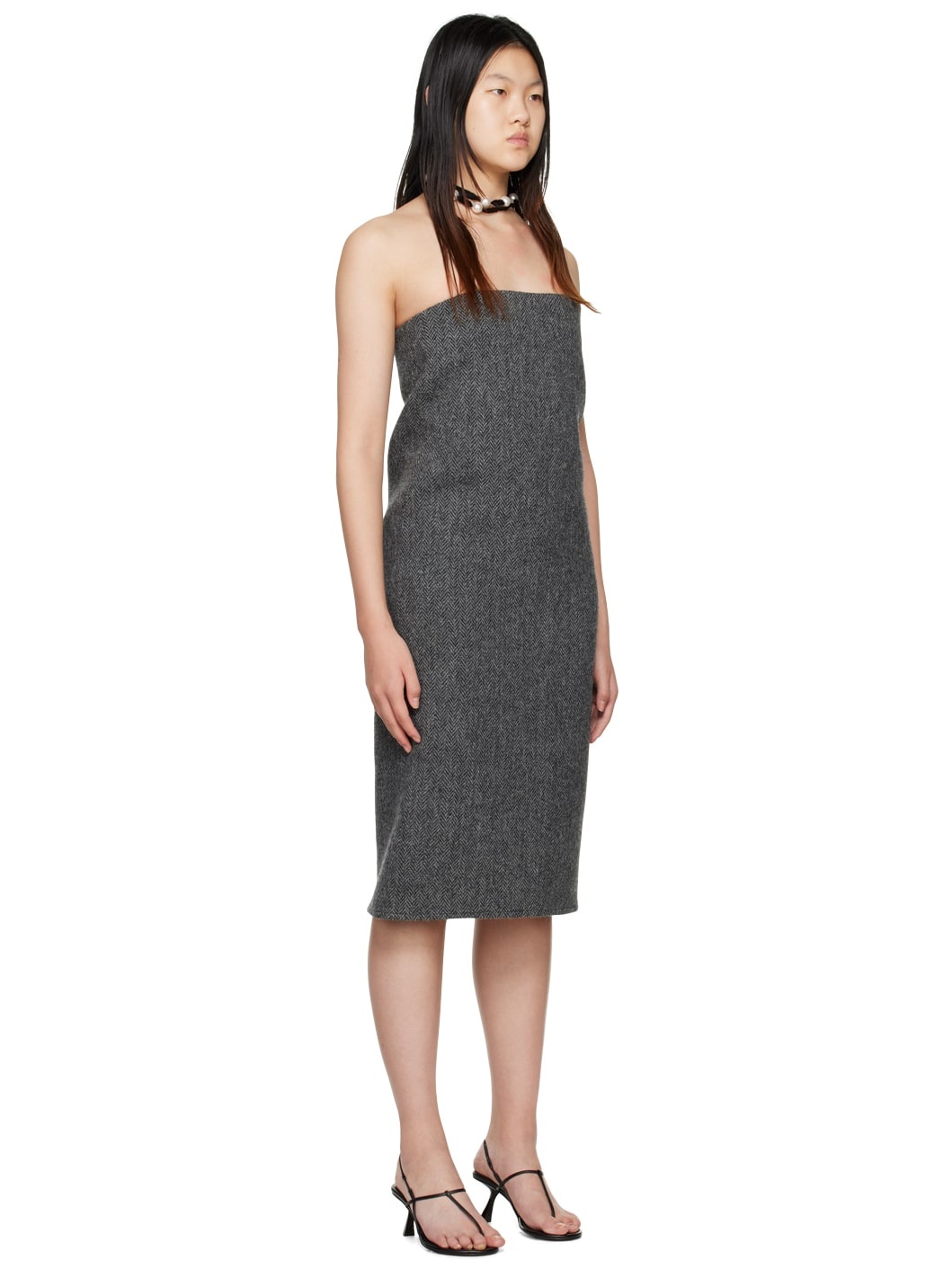 Gray Tube Midi Dress - 2