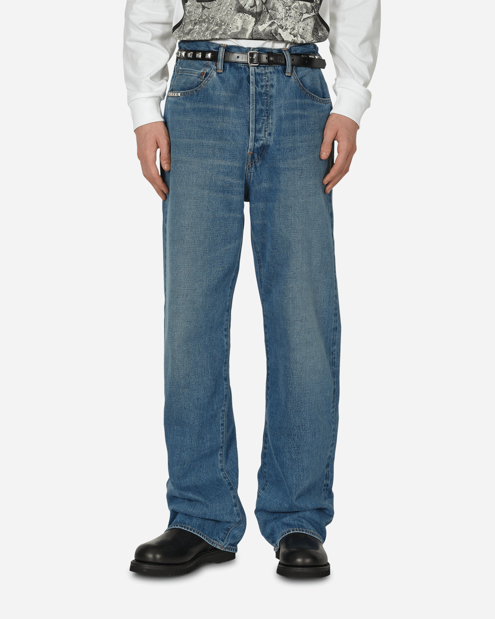 Studded Denim Jeans Indigo - 1