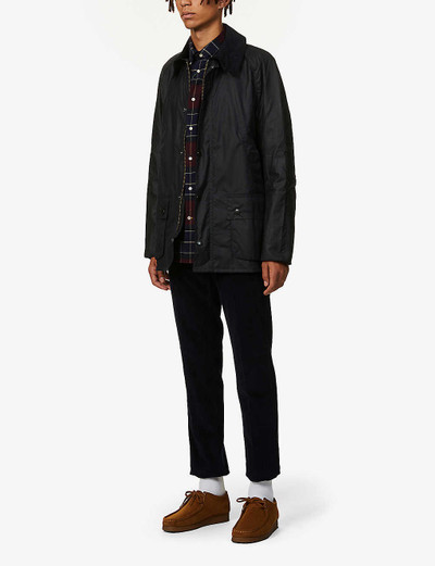 Barbour Ashby corduroy-trimmed waxed cotton jacket outlook