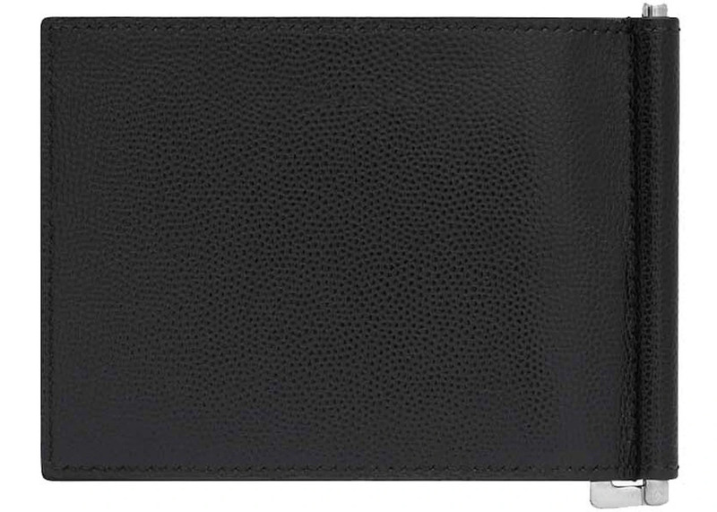 SAINT LAURENT Saint Laurent Paris Bill Clip Wallet in Grain de Poudre Embossed Leather Black outlook