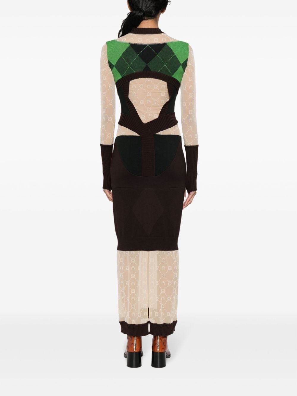 Regenerated lozenge-knit midi dress - 4