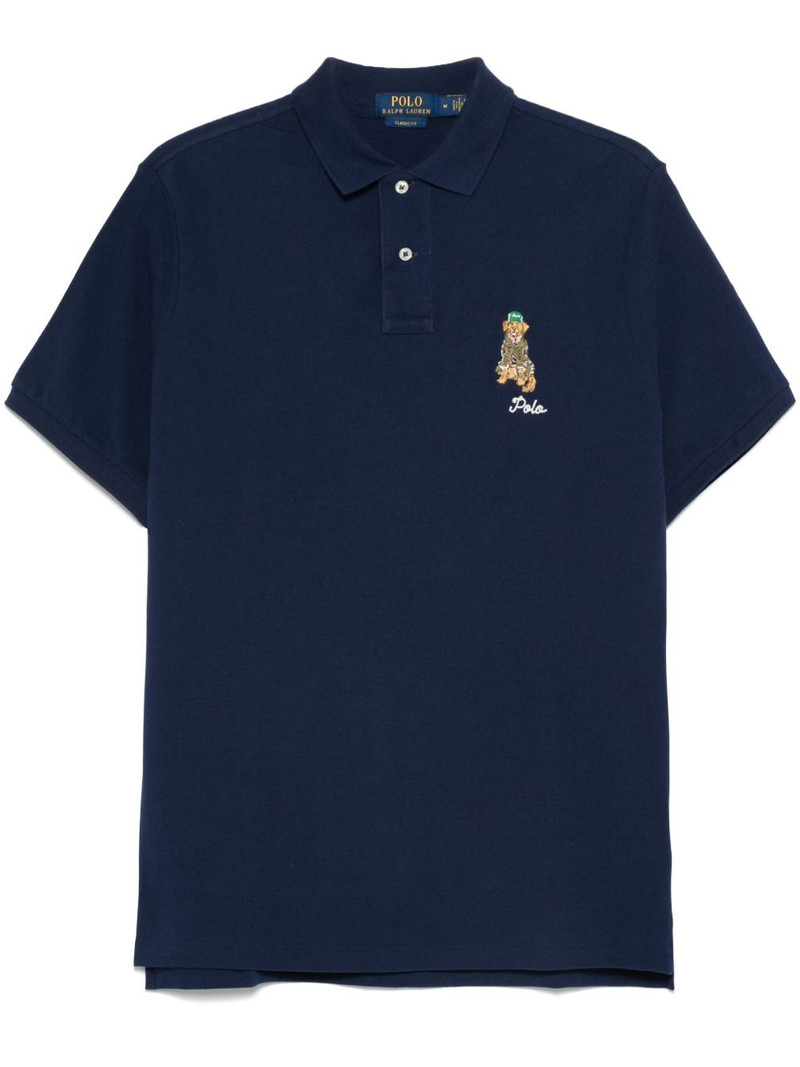 logo-embroidered polo shirt 1