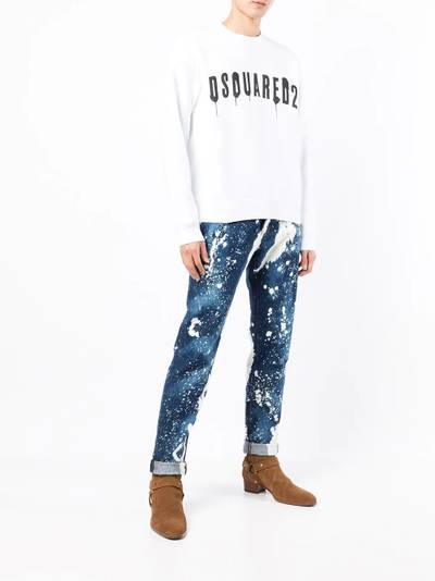 DSQUARED2 logo-print long-sleeve sweatshirt outlook