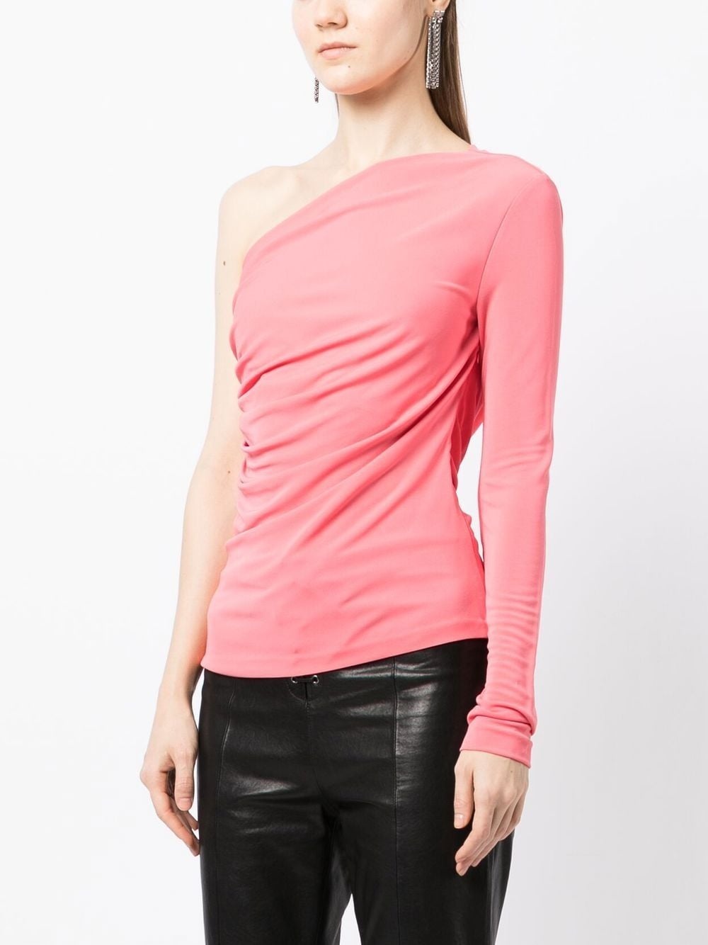 ruched one-sleeve T-shirt - 3