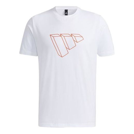 adidas Fi Tee Sub Bos 3D Logo Printing Round Neck Short Sleeve White GP0981 - 1