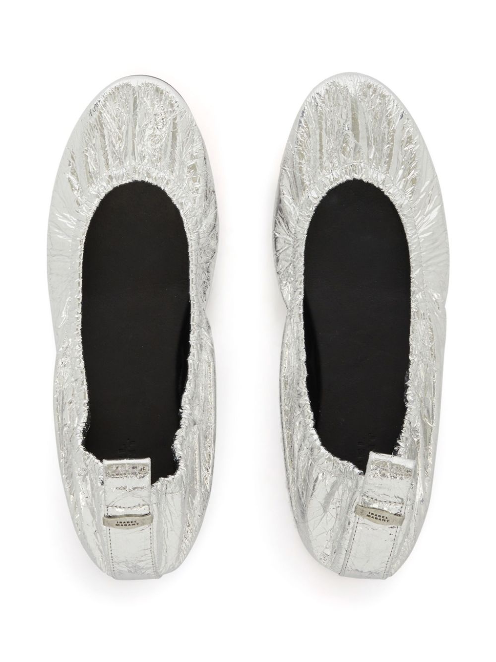 metallic flat ballerina shoes - 4