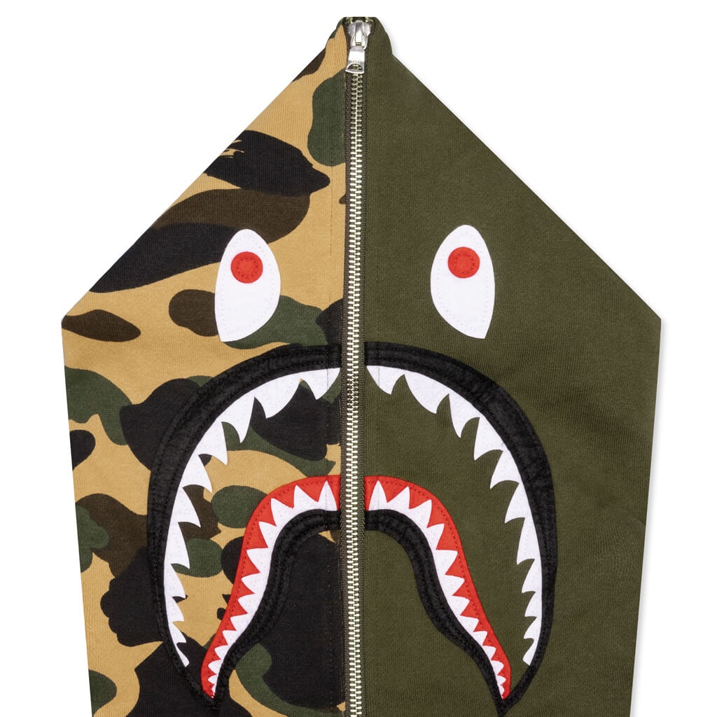MILITARY SHARK RELAXED FIT FULL ZIP HOODIE - OLIVE DRAB - 3