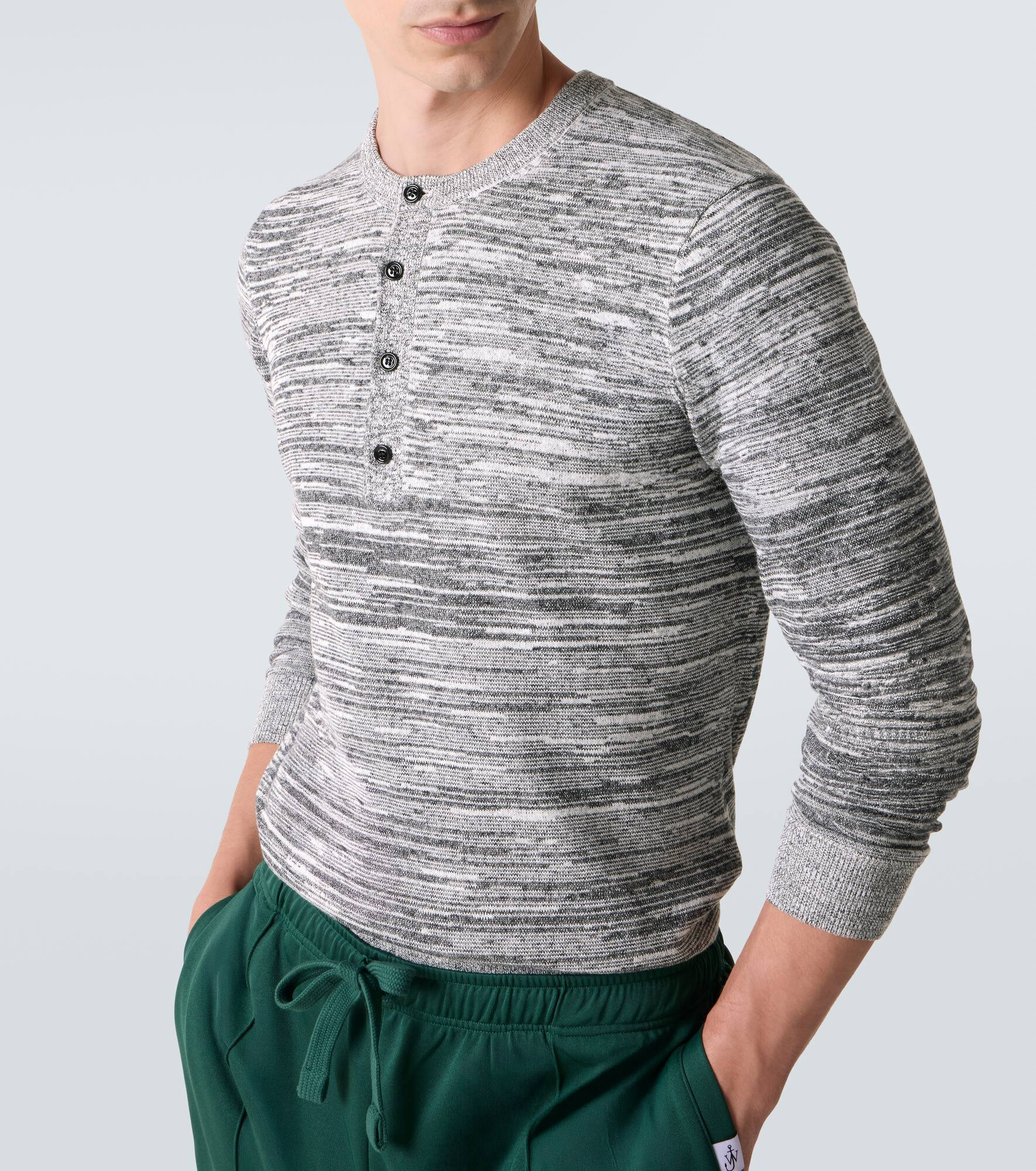 Cotton and linen-blend Henley shirt - 5