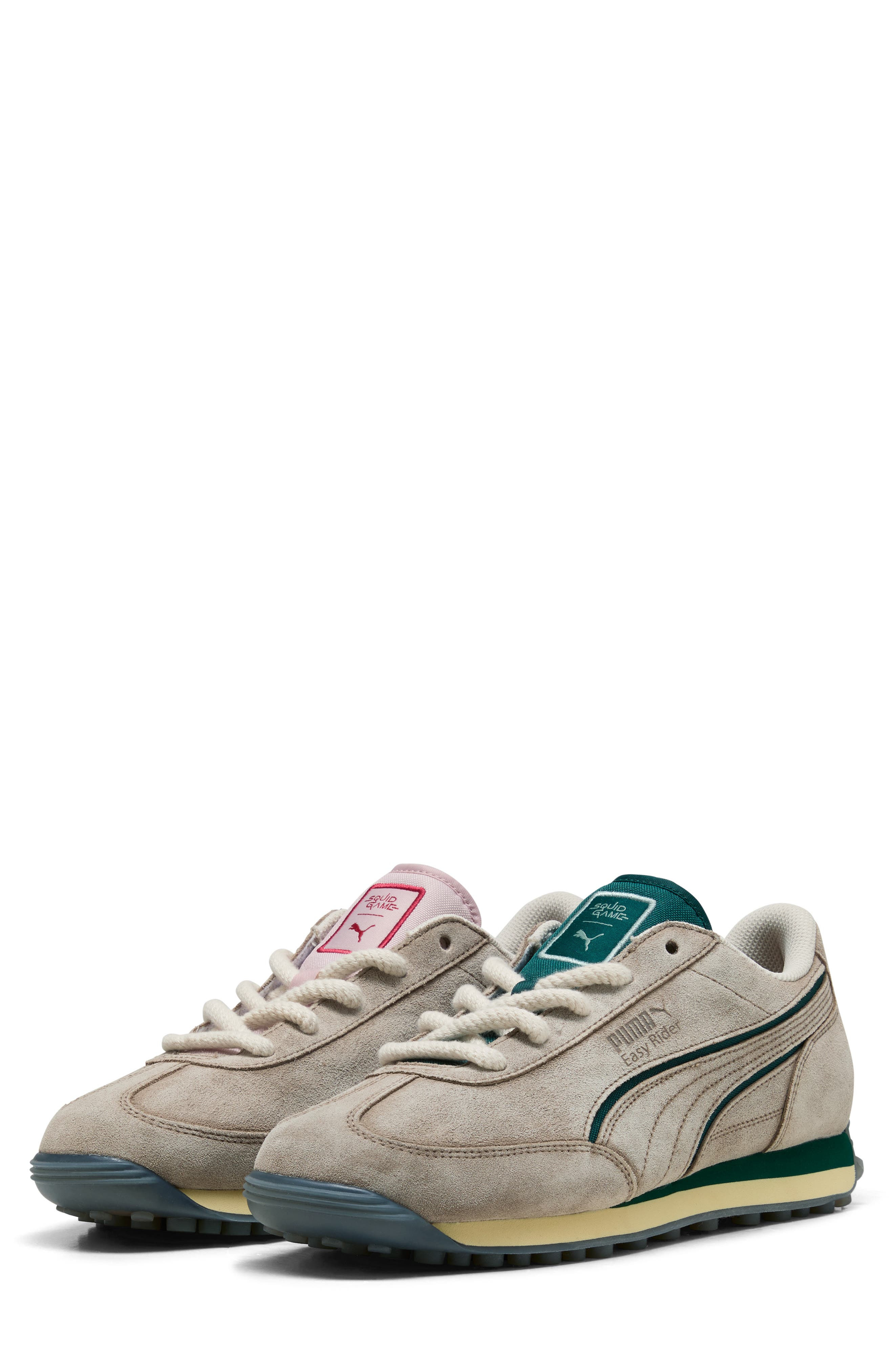 PUMA x 'Squid Game' Easy Rider Sneaker in Alpine Snow/Dark Myrtle/Red at Nordstrom - 4