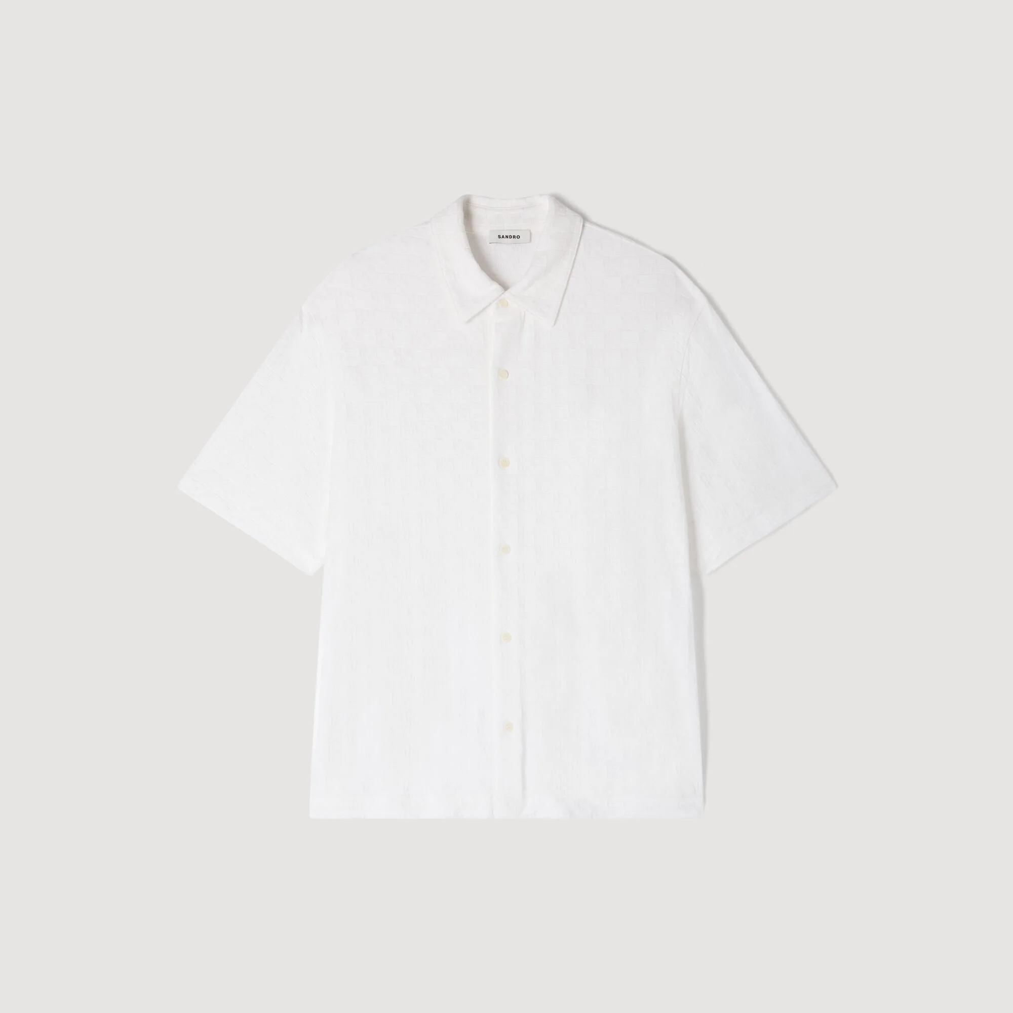 SQUARE CROSS COTTON JACQUARD SHIRT - 1
