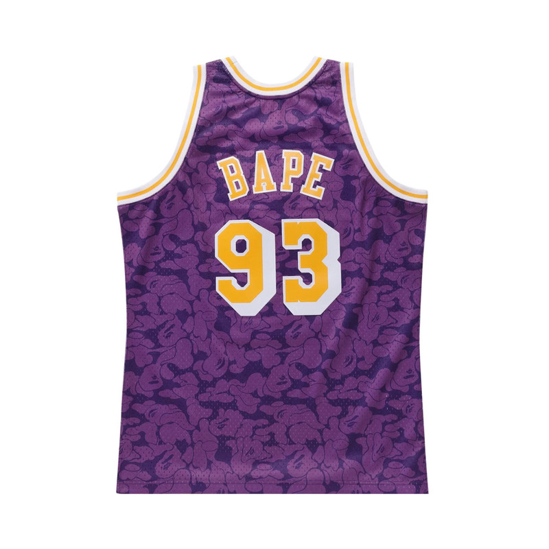 A BATHING APE® BAPE x Mitchell Ness Lakers ABC Basketball Swingman Jersey 'Purple' outlook