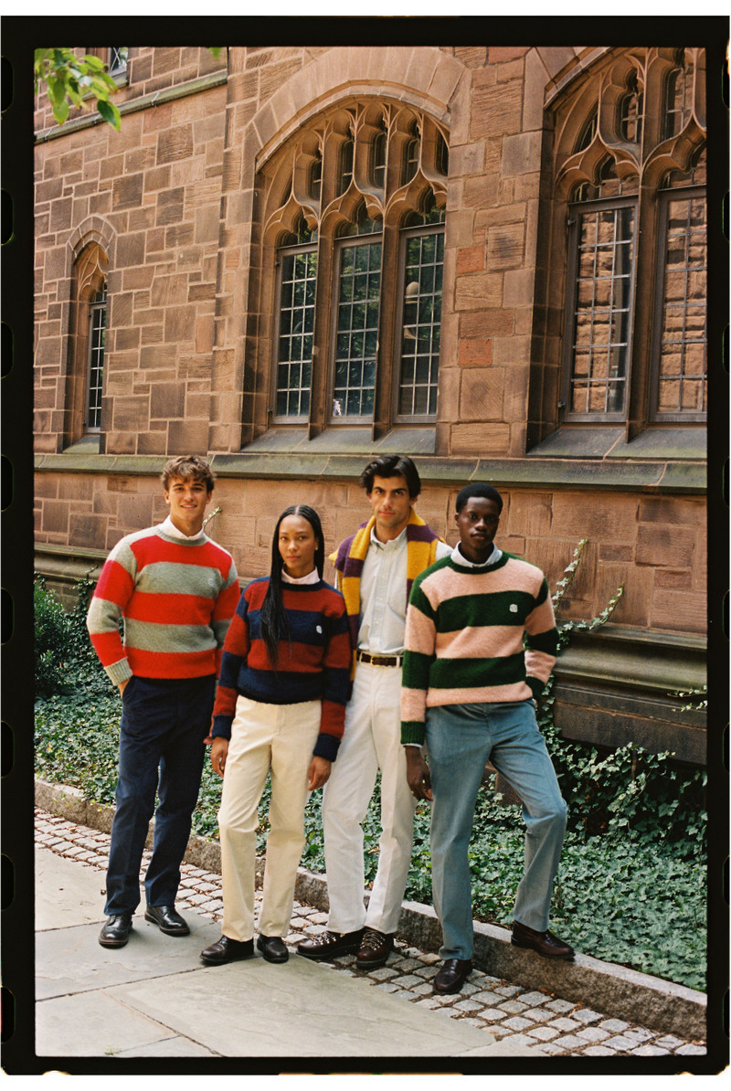 MADE-IN-SCOTLAND GREEN & PINK STRIPE SHAGGY DOG ICON SWEATER - CLASSIC FIT 7