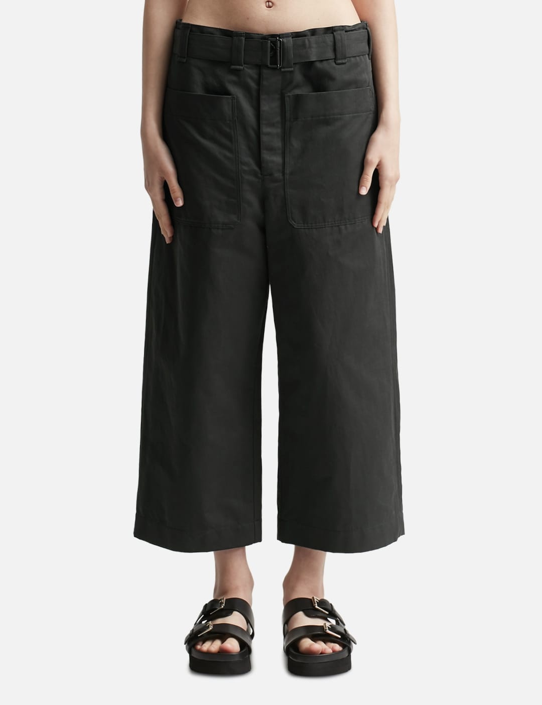 CROPPED BELTED PANTS - 1