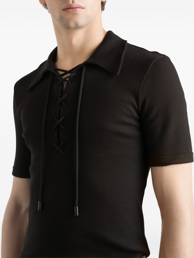 corded lace-up polo shirt 4