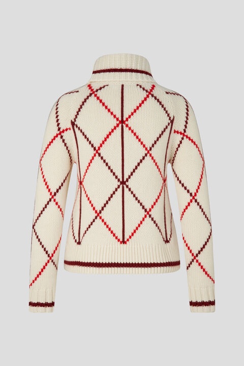 Solange Cashmere pullover in Off-white/Red - 6