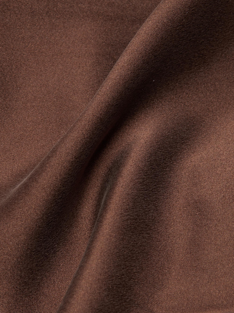 Women's Draped Silk Minidress - Chocolate 7