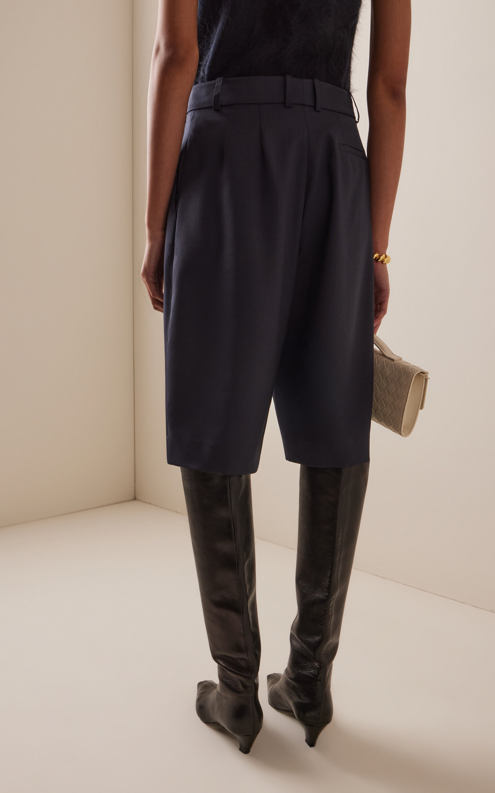 Bilbao Pleated Linen-Blend Bermuda Shorts black - 4