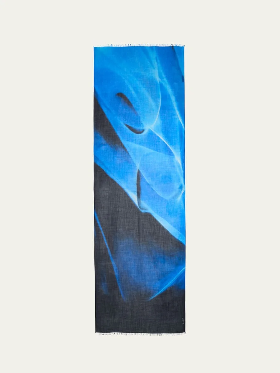 Alyson's Cyanotype Printed Cashmere Scarf - 1