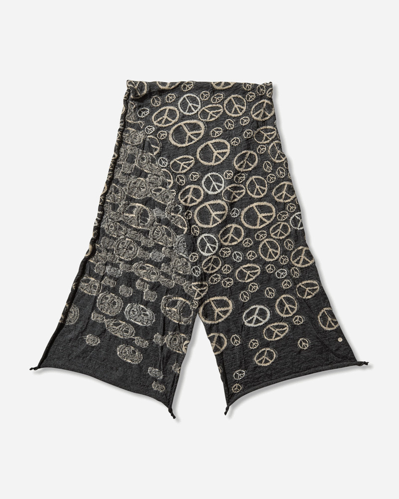 Kapital Fulling Wool Peace Mark Happy Scarf Black outlook