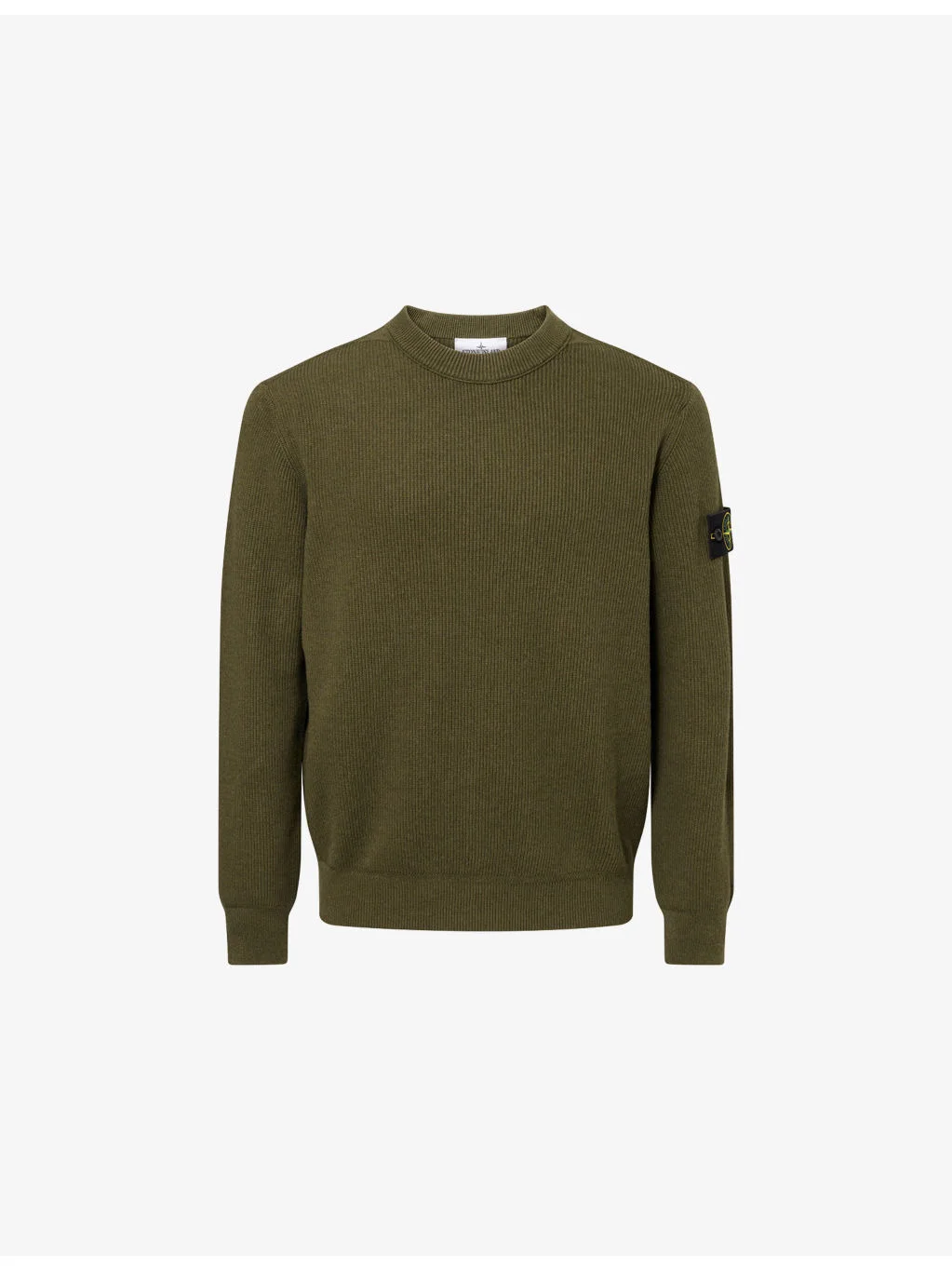 Ribbed Compass-Badge Cotton Knit Jumper - 1