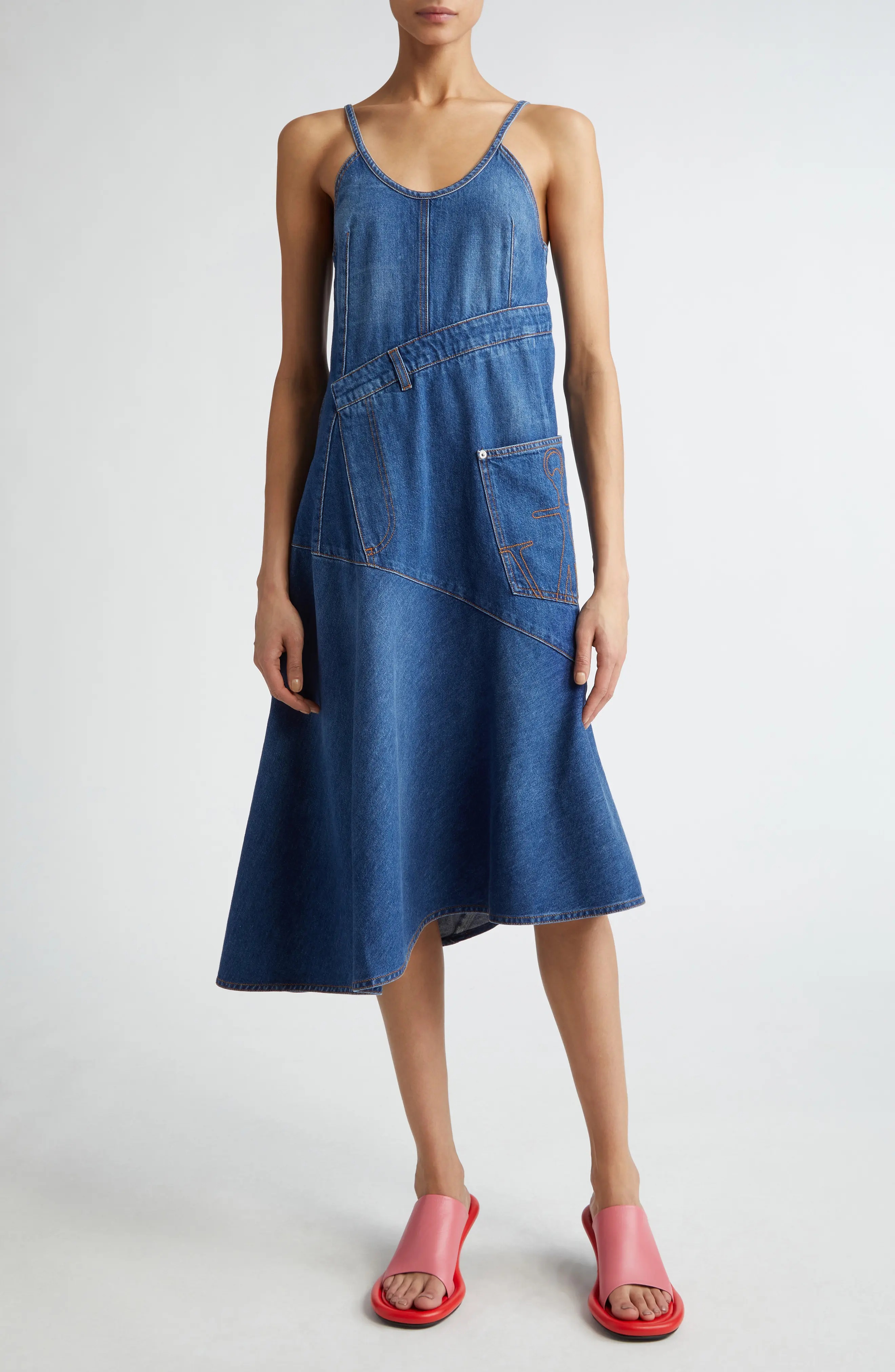 ワンピース J W ANDERSON DENIM TWILL TRAPEZE DRESS JW Anderson Distressed Denim Camisole Dress | Liberty