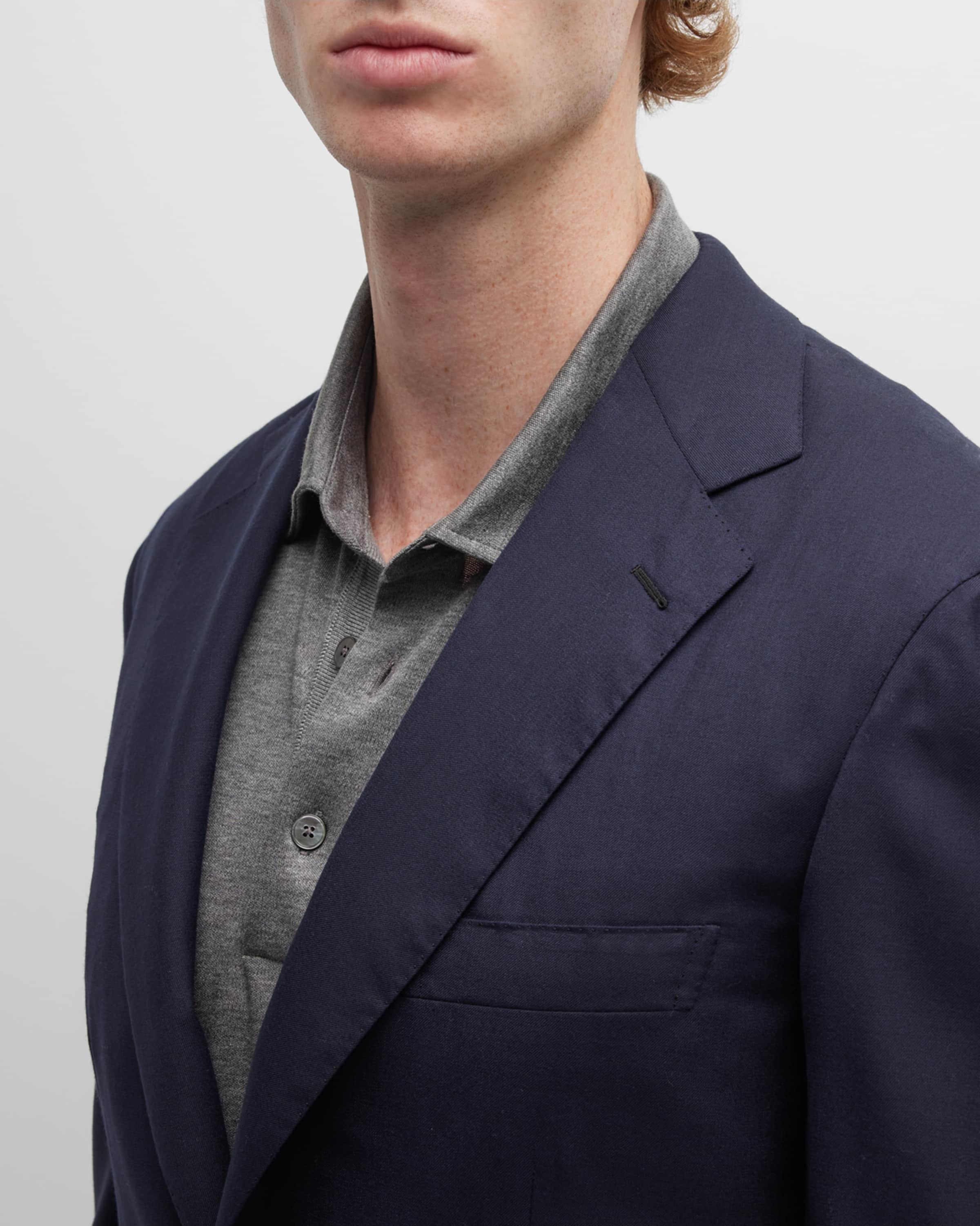 Men's Solid Wool-Silk Blazer - 2