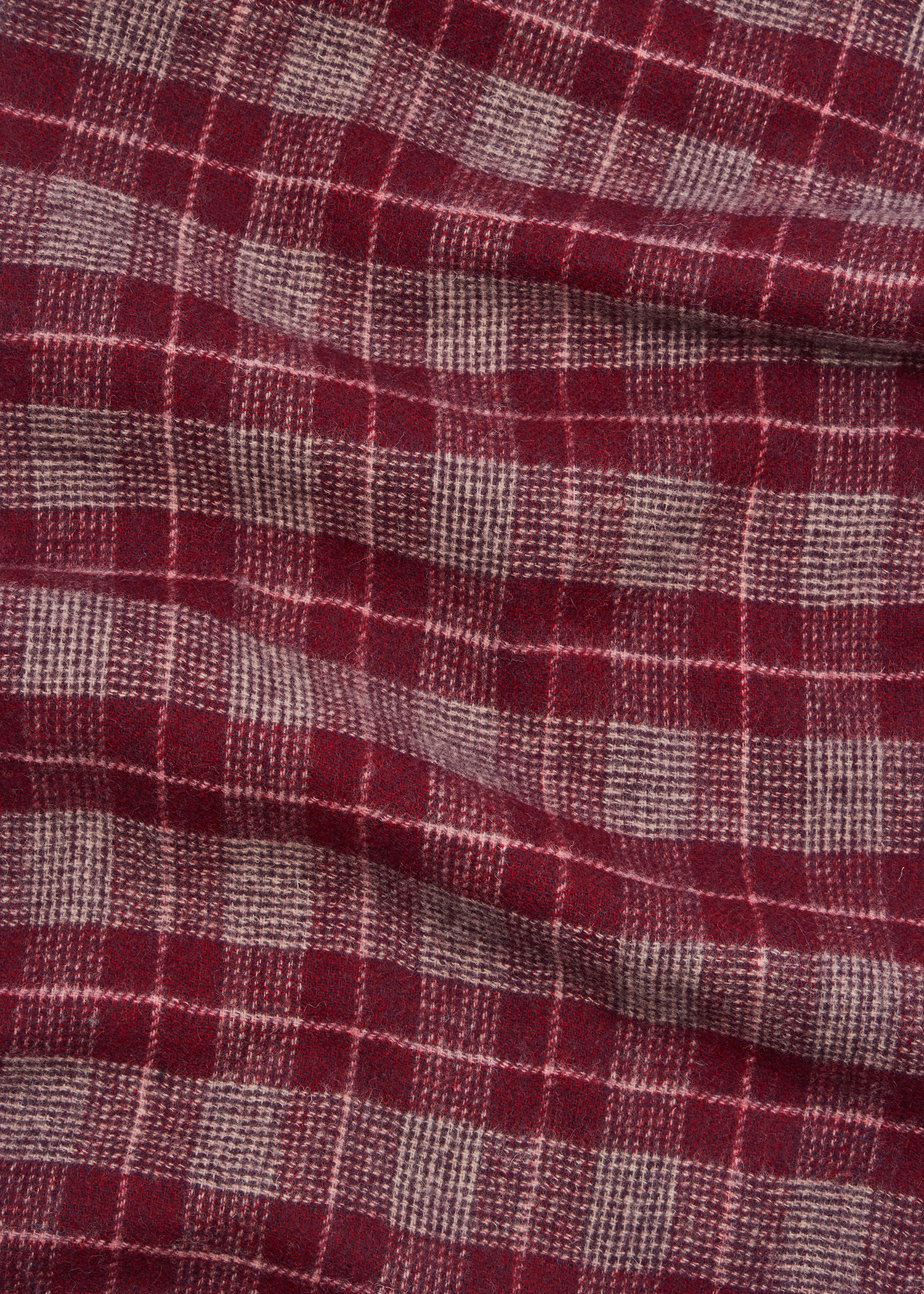Women's Red Ombre Check Scarf - 4