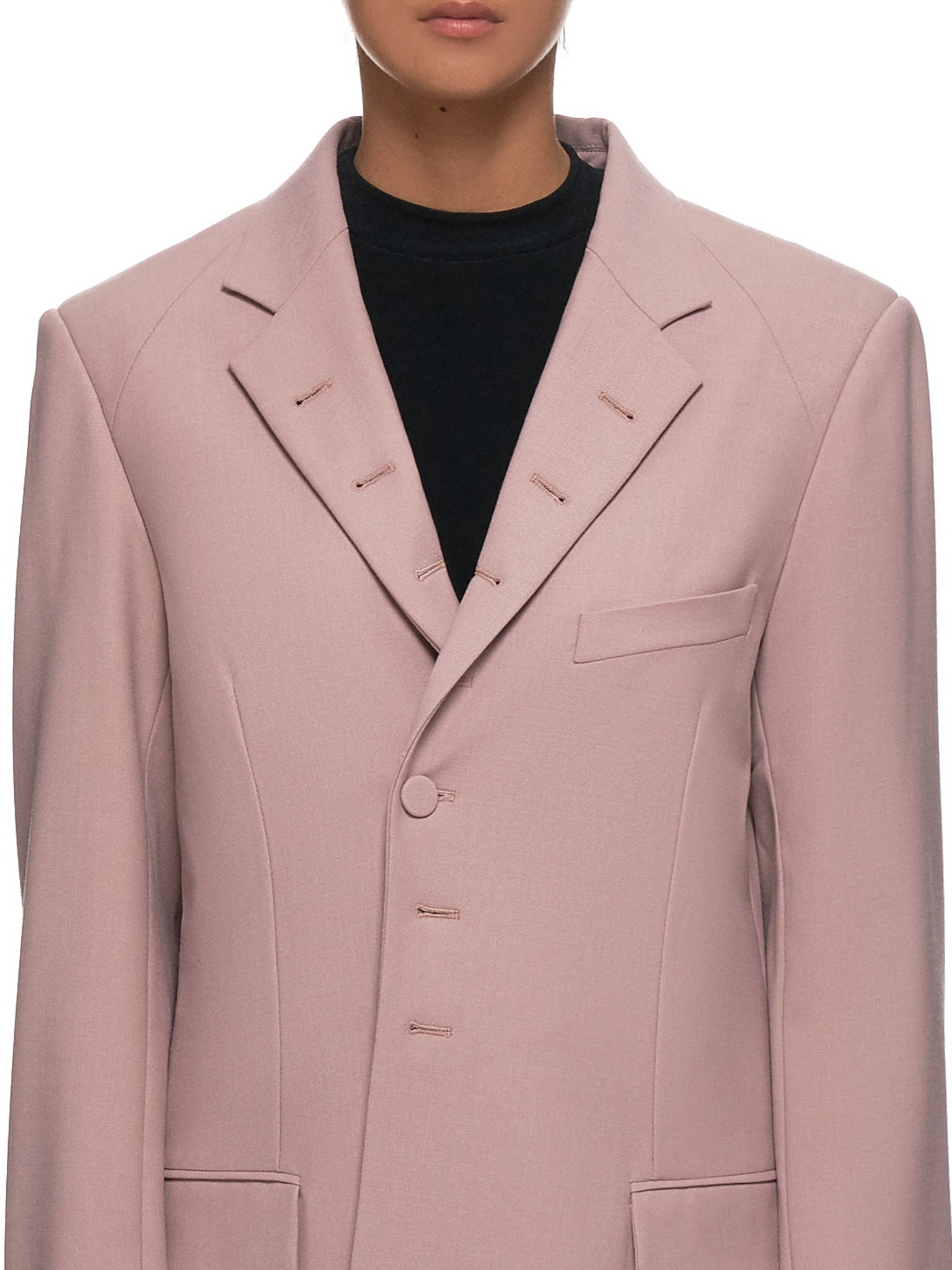 Oversized Button Hole Blazer - 4