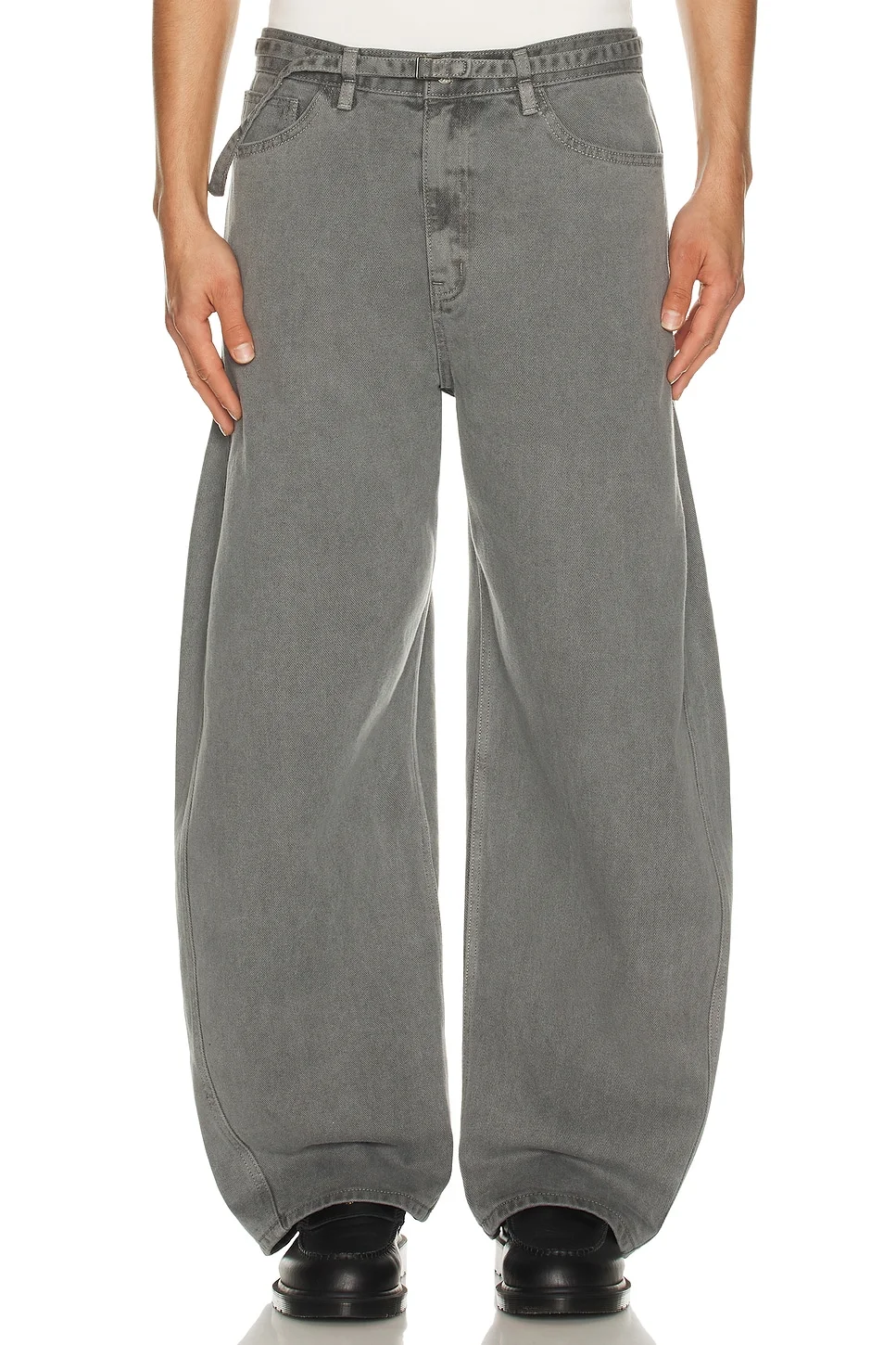 Garment Dyed Curved Jeans - 1