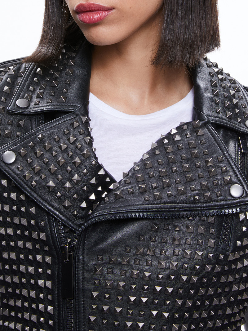 KRISHNA CROPPED MOTO LEATHER JACKET 5