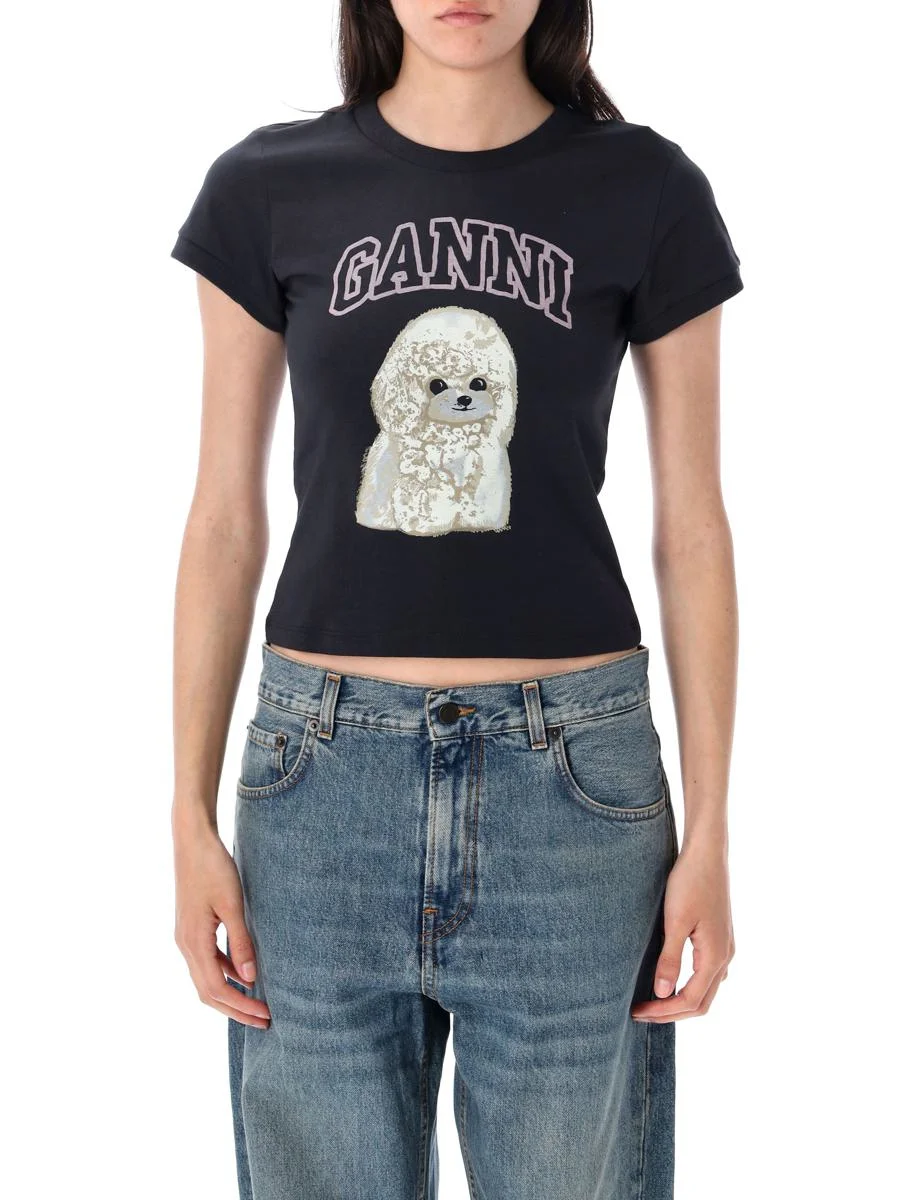Ganni Poodle Graphic T-Shirt - 1