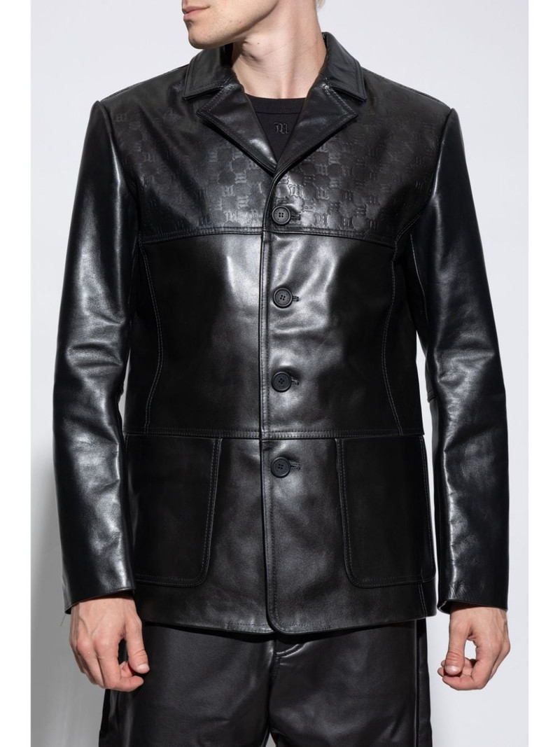 debossed monogram leather jacket 3