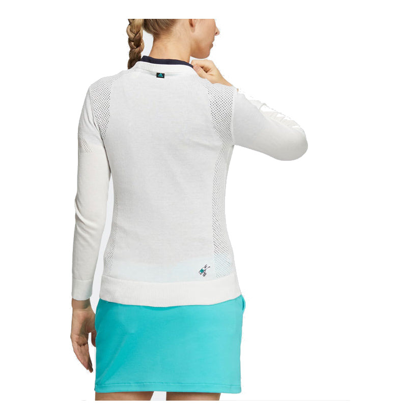 (WMNS) adidas Play Green Pullover Sweater 'White' HA5845 - 3