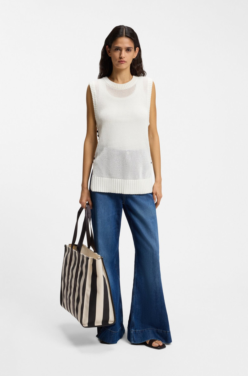 BOSS MESH-STRUCTURE TOP IN COTTON outlook