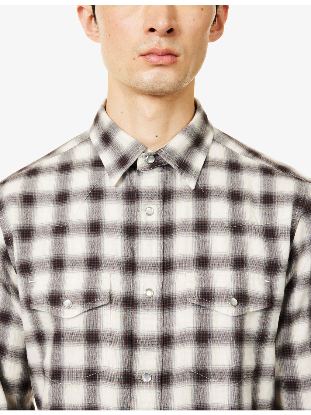 Western Checked Cotton-Blend Shirt - 5
