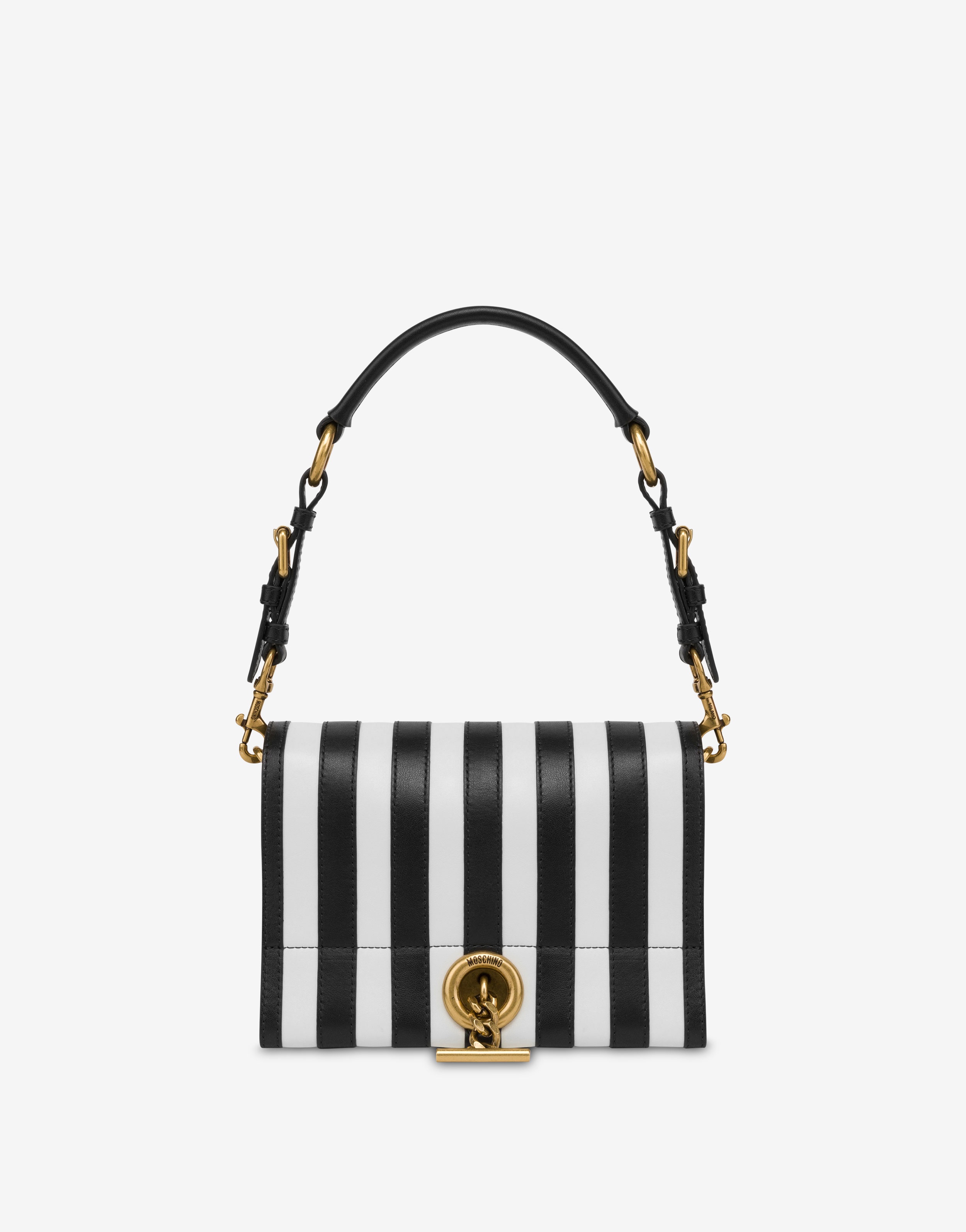 CALFSKIN STRIPED SHOULDER BAG - 1