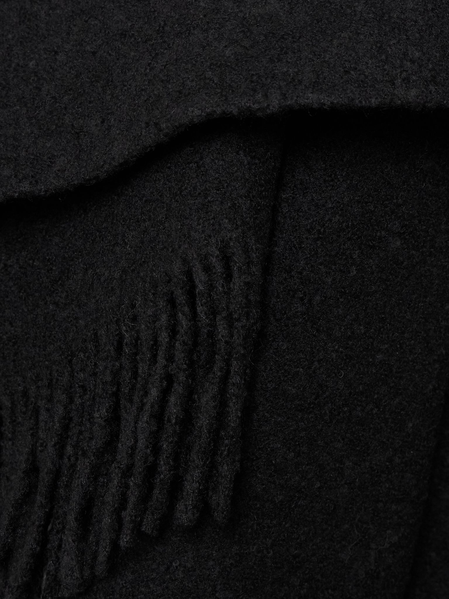 Fringed wool-blend poncho Black - 4