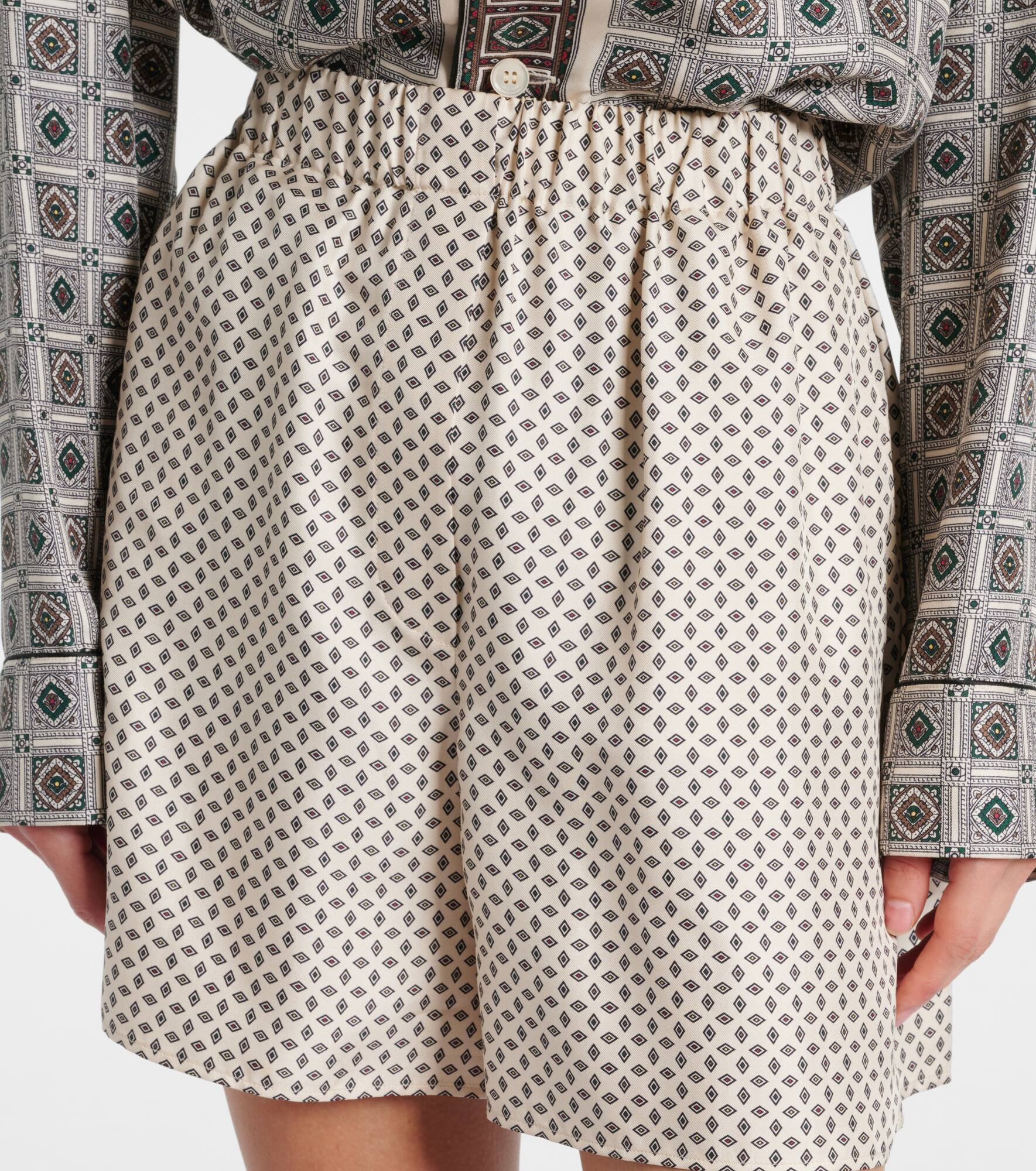 Angelo silk twill Bermuda shorts - 4