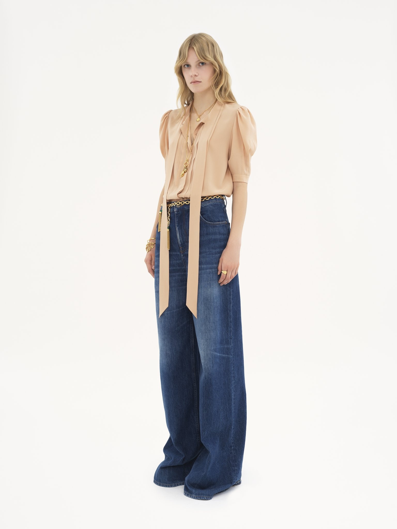 LAVALLIÈRE BLOUSE IN CRÊPE DE CHINE - 3