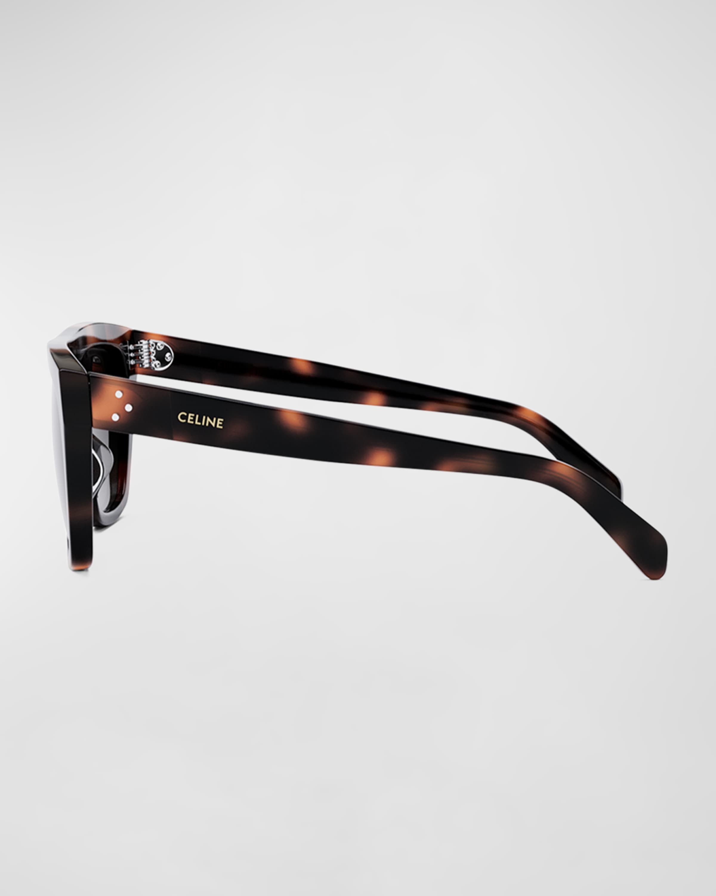 Logo Flat-Top Square Acetate Sunglasses - 3