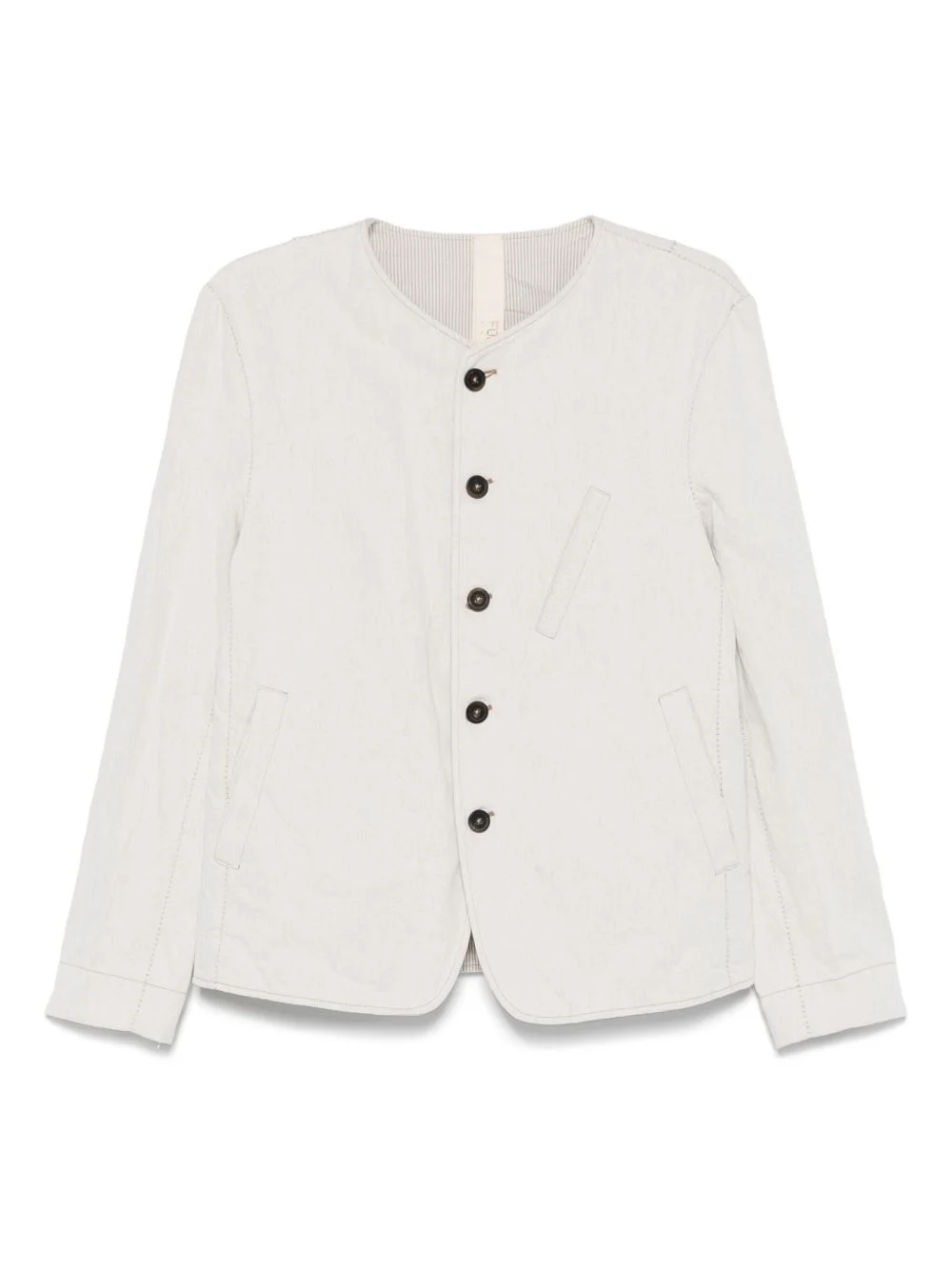 collarless jacket - 1