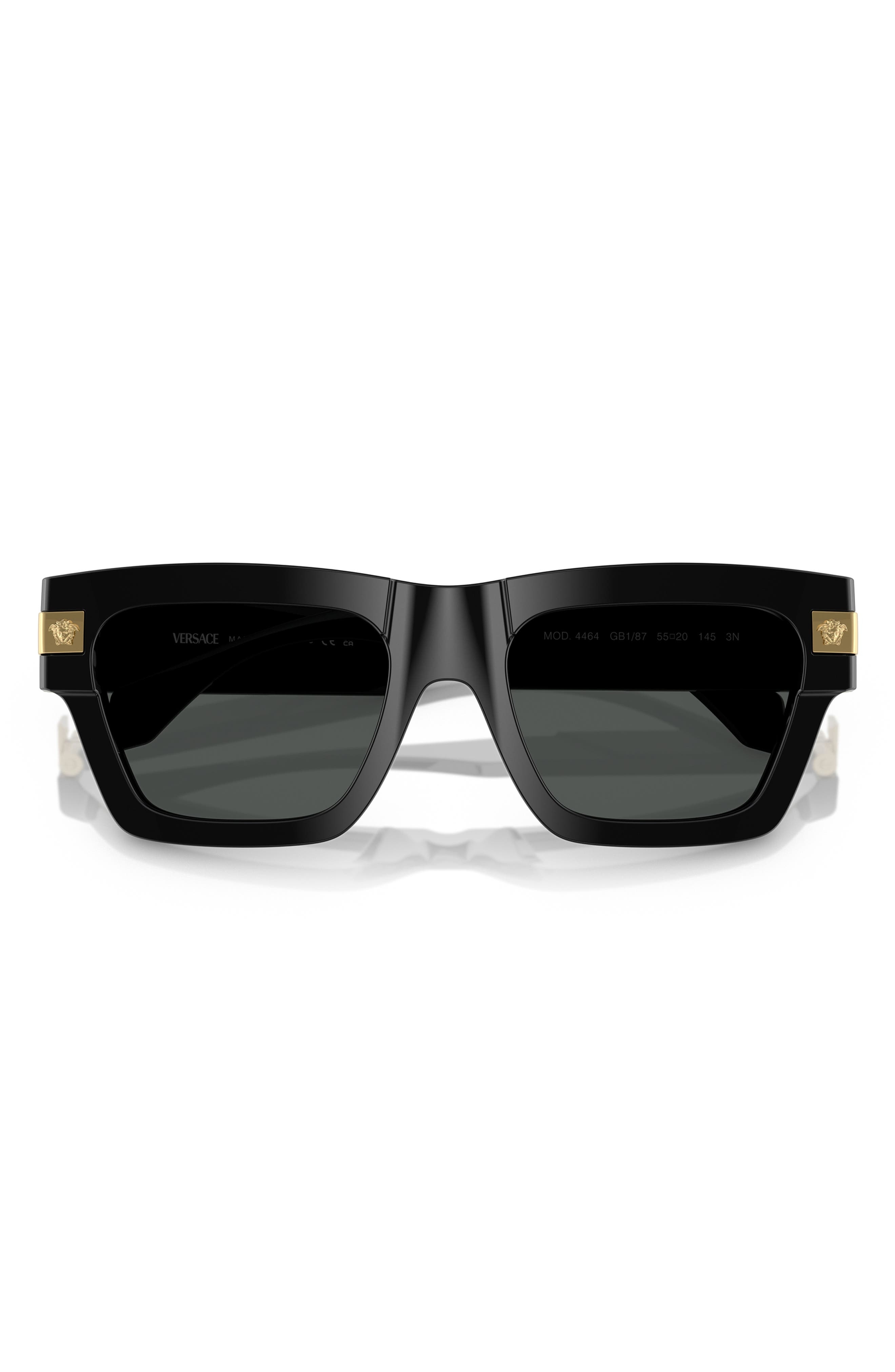 Versace 52mm Rectangular Sunglasses in Black at Nordstrom - 5