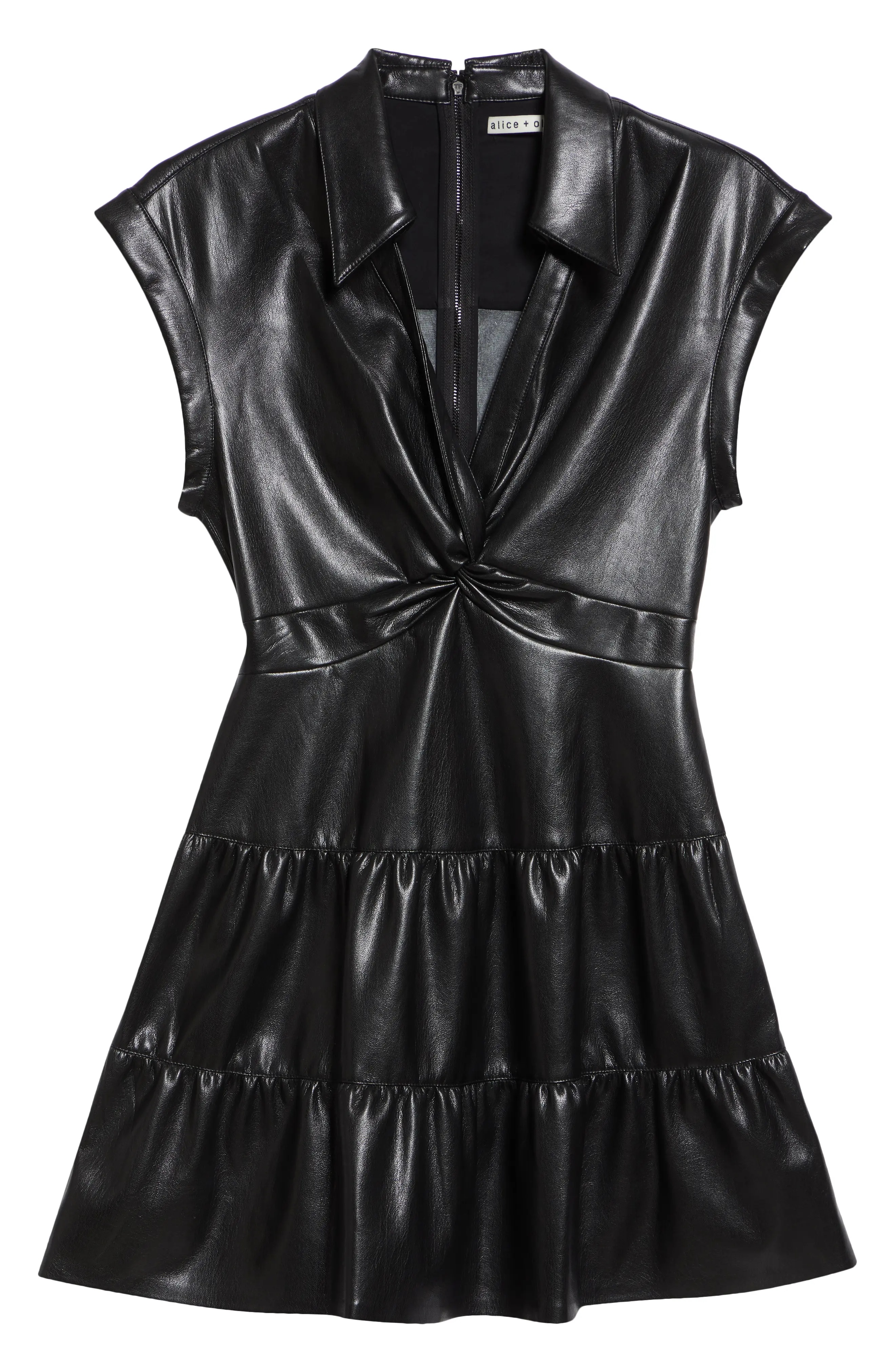 Mila Twist Front Faux Leather Dress - 5