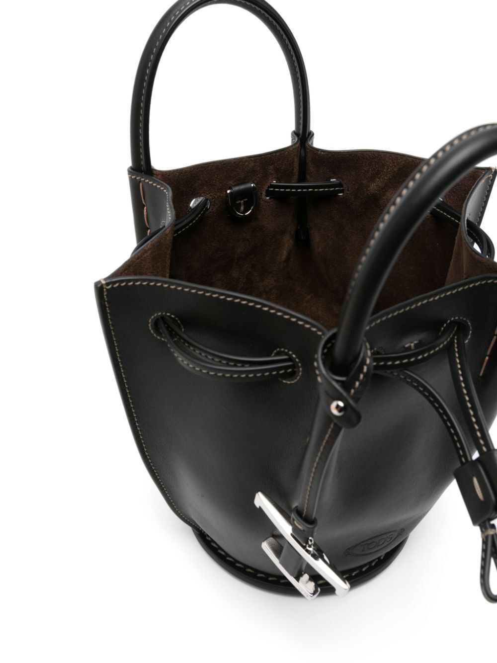 Tod's Women Logo-Charm Leather Mini Bucket Bag - 4