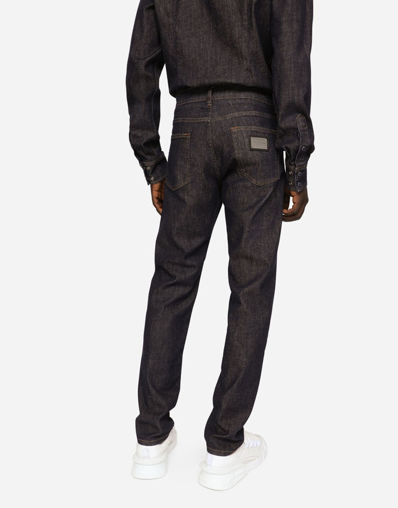 Blue slim-fit stretch jeans 3