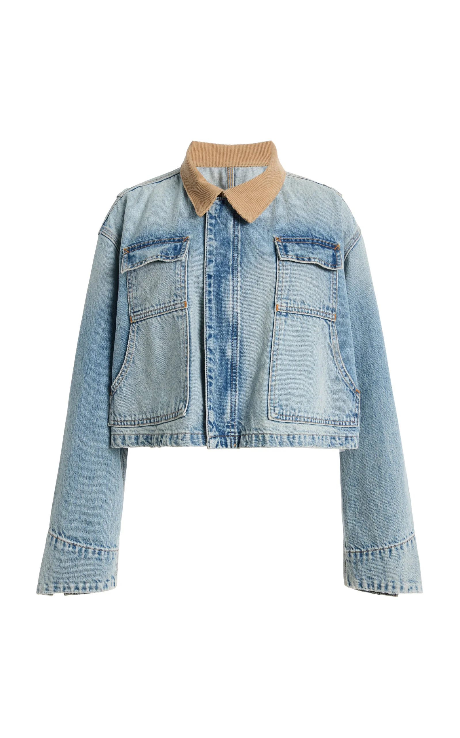 Conner Cropped Denim Worker Jacket light wash - 1