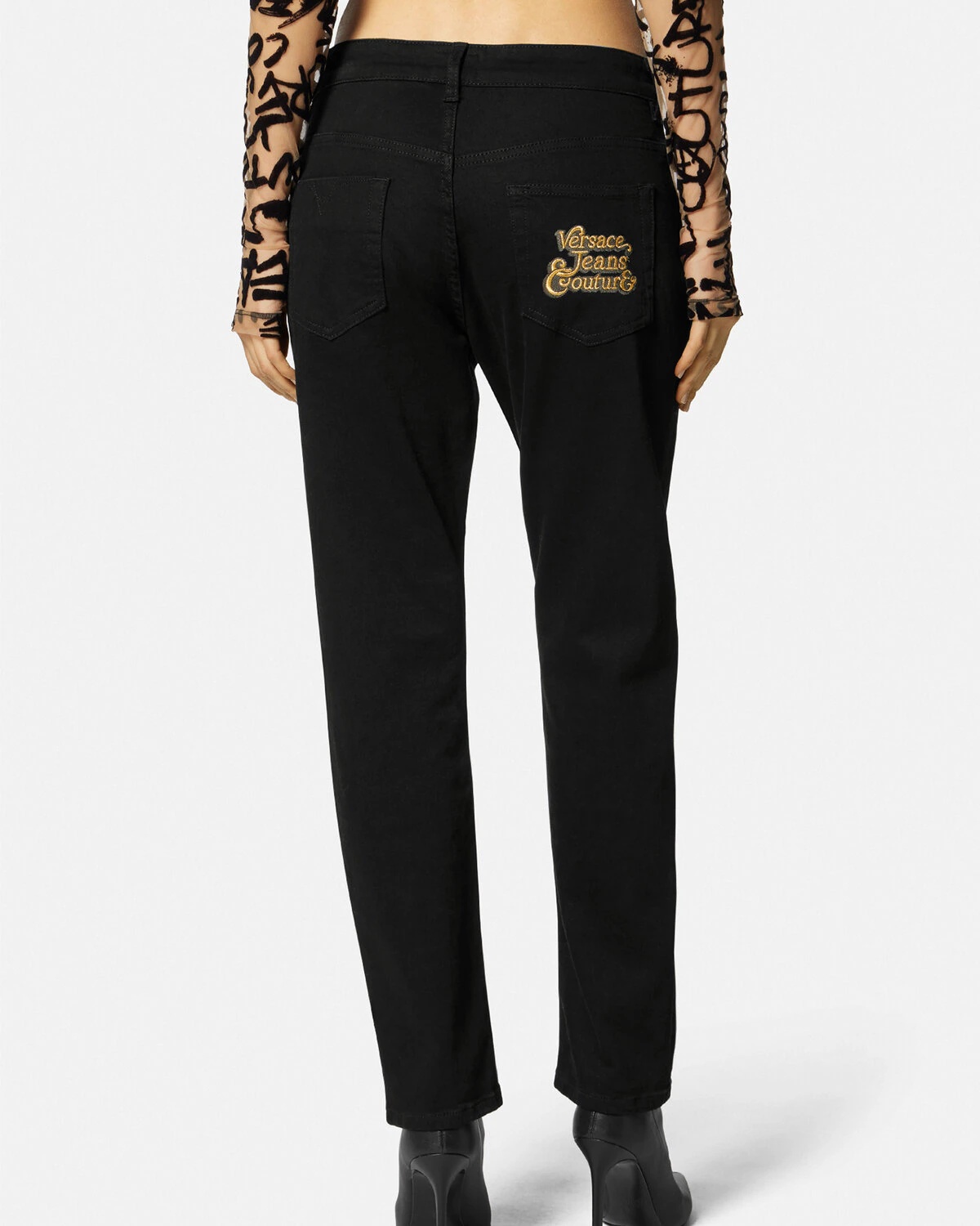 Logo Embroidered Jeans - 4