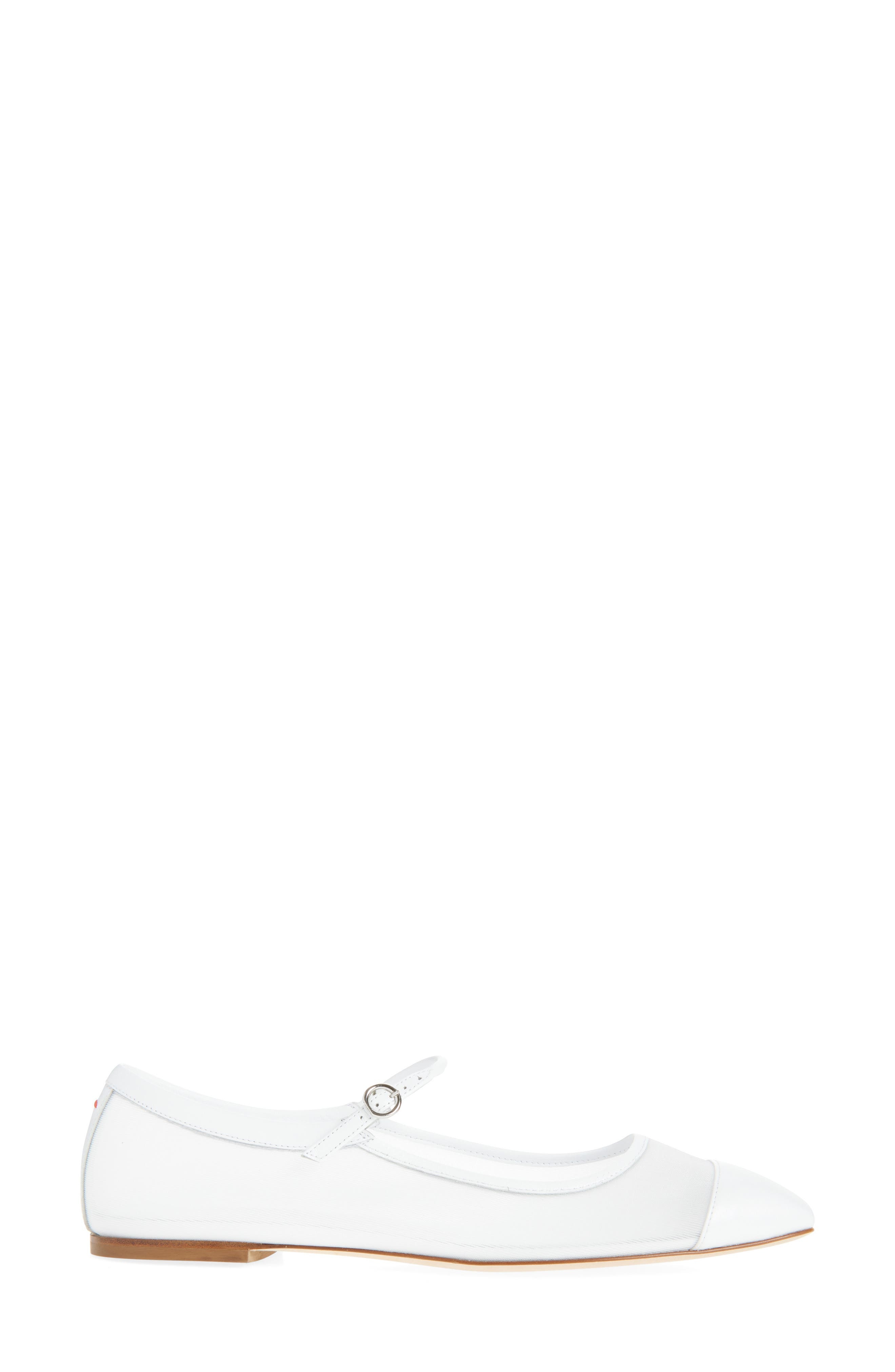 aeyde Uma Mary Jane Cap Toe Flat in Optic White at Nordstrom - 3