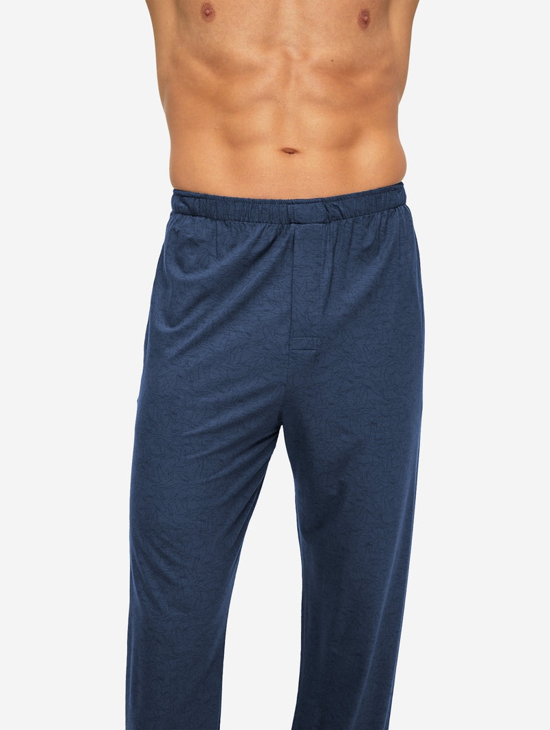 Men's Pyjamas London 9 Bird Print Micro Modal Navy - 6